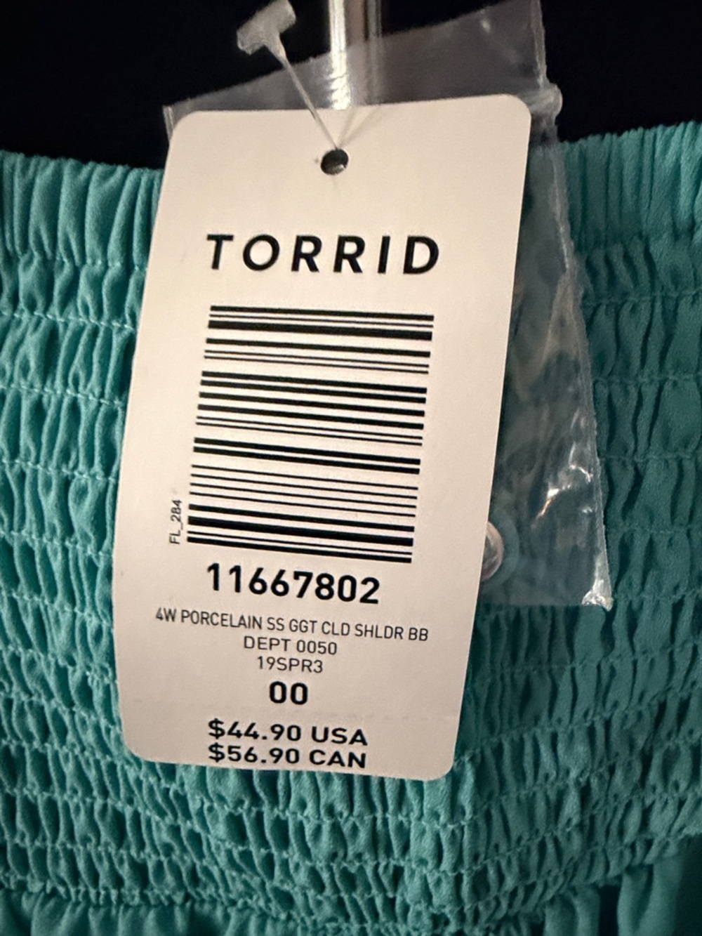 torrid Cold-Shoulder Button-Front Top size 00 - Picture 4 of 4